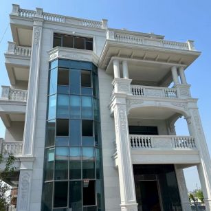 钦州 白麻花岗岩别墅外墙干挂效果展示