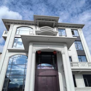 钦州白麻别墅外墙干挂石材效果示例