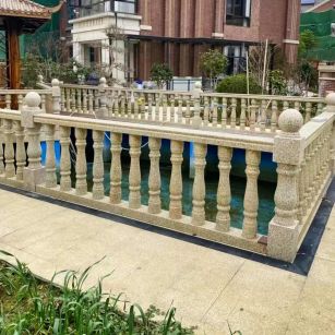 钦州黄金麻花岗岩石材栏杆，扶手，将军柱，花瓶柱