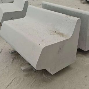 钦州 芝麻白花岗岩异形坐凳，石凳